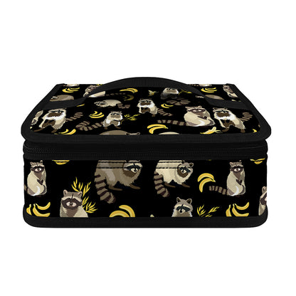 Raccoon And Banana Pattern Print Small Lunch Bag