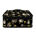 Raccoon And Banana Pattern Print Small Lunch Bag