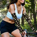 Raccoon And Banana Pattern Print Sun Protection Arm Sleeves