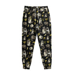 Raccoon And Banana Pattern Print Sweatpants