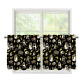 Raccoon And Banana Pattern Print Tier Curtains