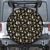 Raccoon And Banana Pattern Print Tire Cover With Camera Hole