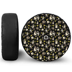 Raccoon And Banana Pattern Print Tire Cover With Camera Hole