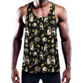 Raccoon And Banana Pattern Print Men's Workout Tank Top