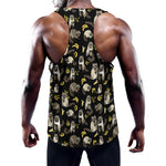 Raccoon And Banana Pattern Print Training Tank Top
