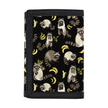 Raccoon And Banana Pattern Print Trifold Wallet