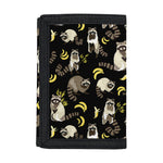Raccoon And Banana Pattern Print Trifold Wallet