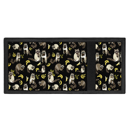 Raccoon And Banana Pattern Print Trifold Wallet