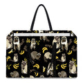 Raccoon And Banana Pattern Print Utility Tote Bag