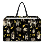 Raccoon And Banana Pattern Print Utility Tote Bag