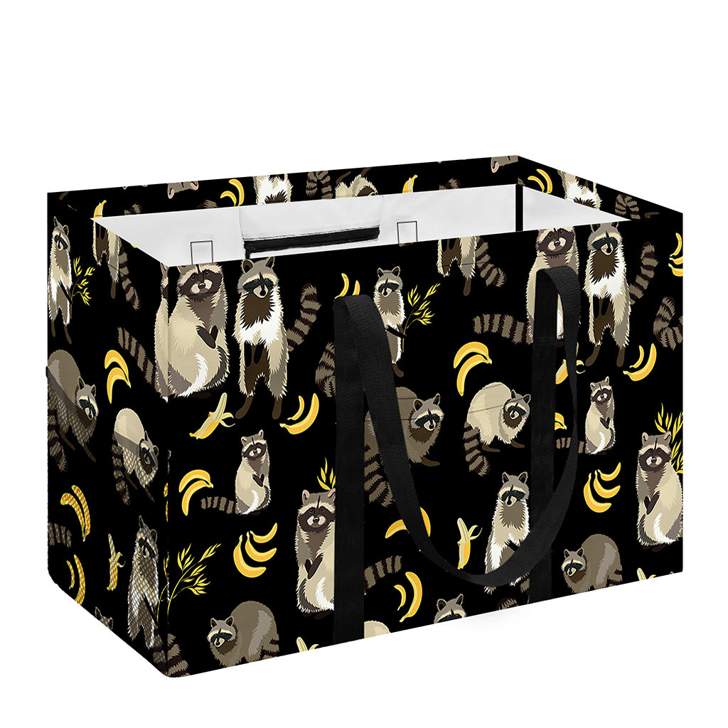 Raccoon And Banana Pattern Print Utility Tote Bag