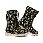 Raccoon And Banana Pattern Print Winter Boots