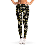 Raccoon And Banana Pattern Print Women's Leggings