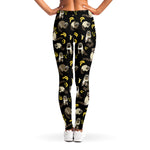 Raccoon And Banana Pattern Print Women's Leggings