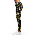 Raccoon And Banana Pattern Print Women's Leggings