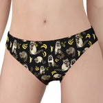 Raccoon And Banana Pattern Print Women's Panties