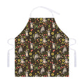 Raccoon And Floral Pattern Print Adjustable Apron