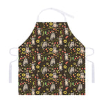 Raccoon And Floral Pattern Print Adjustable Apron