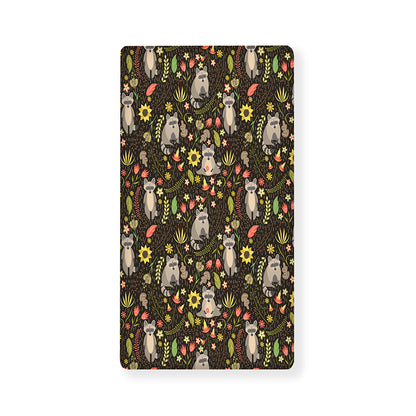 Raccoon And Floral Pattern Print Baby Crib Sheet