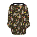 Raccoon And Floral Pattern Print Baby Seat Cover