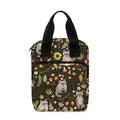 Raccoon And Floral Pattern Print Bible Tote Bag