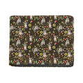 Raccoon And Floral Pattern Print Bifold Wallet