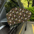 Raccoon And Floral Pattern Print Car Side Mirror Covers