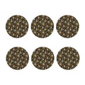 Raccoon And Floral Pattern Print Coaster Set