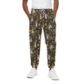 Raccoon And Floral Pattern Print Cotton Sweatpants