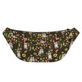 Raccoon And Floral Pattern Print Fanny Pack