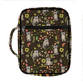 Raccoon And Floral Pattern Print Front Pocket Bible Bag