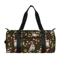 Raccoon And Floral Pattern Print Gym Bag