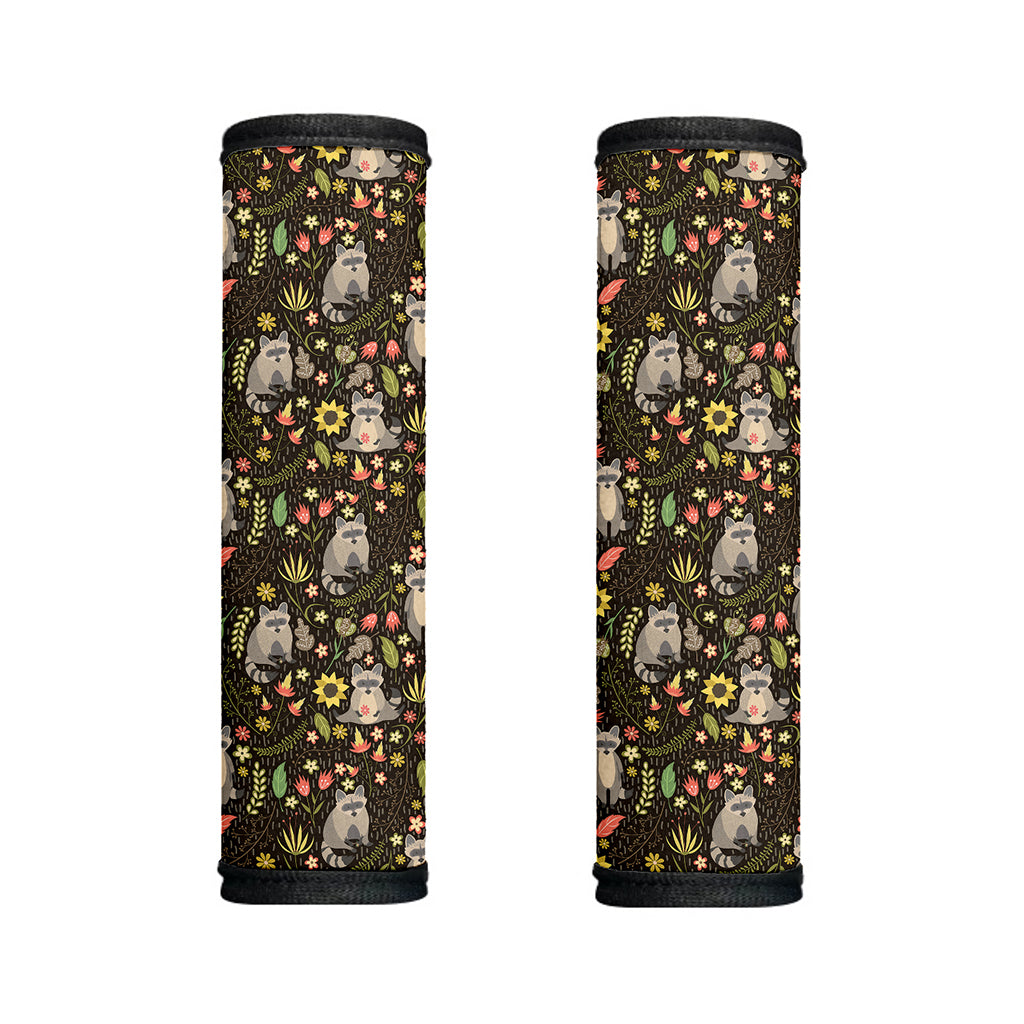Raccoon And Floral Pattern Print Handle Covers