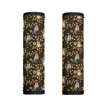 Raccoon And Floral Pattern Print Handle Covers