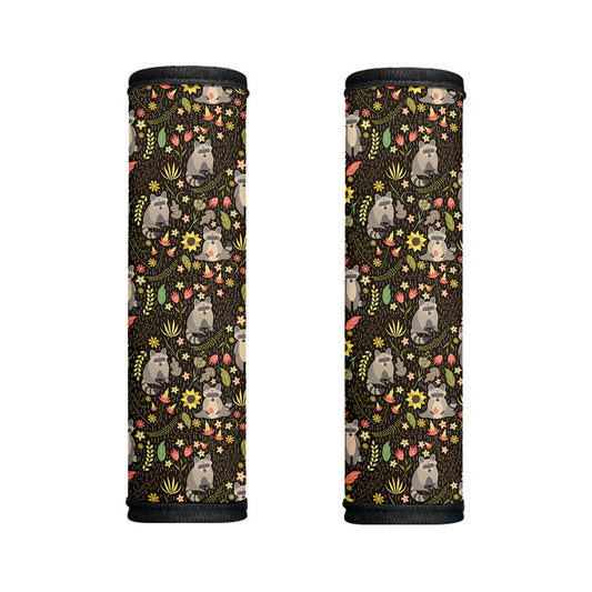 Raccoon And Floral Pattern Print Handle Covers