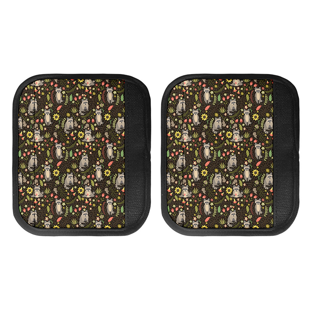 Raccoon And Floral Pattern Print Handle Covers