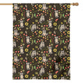 Raccoon And Floral Pattern Print House Flag
