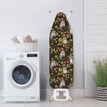 Raccoon And Floral Pattern Print Ironing Board Cover