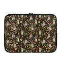 Raccoon And Floral Pattern Print Laptop Sleeve