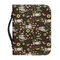 Raccoon And Floral Pattern Print Leather Bible Cover