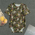 Raccoon And Floral Pattern Print Men's Bodysuit