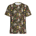 Raccoon And Floral Pattern Print Men's Athletic T-Shirt