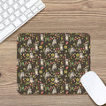 Raccoon And Floral Pattern Print Mouse Pad