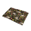Raccoon And Floral Pattern Print Pet Cooling Mat Cover