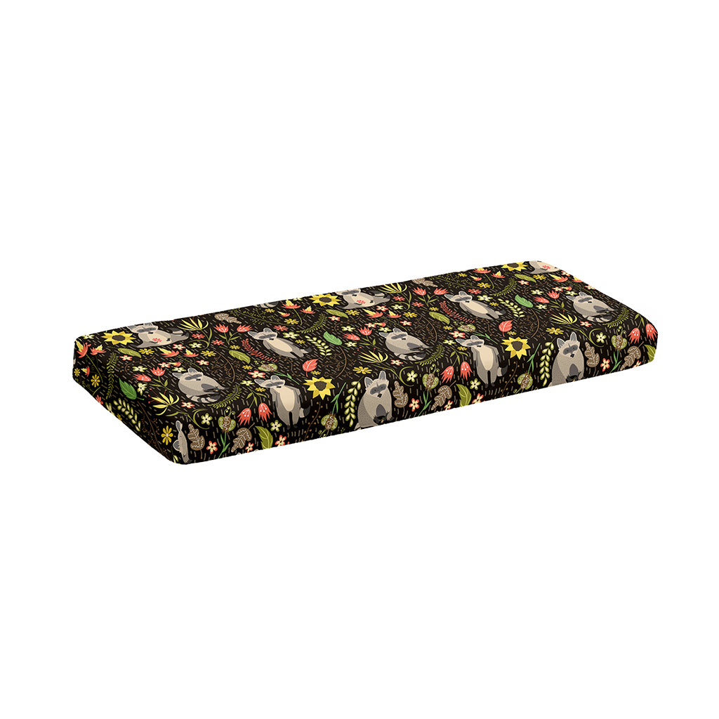 Raccoon And Floral Pattern Print Piano Keyboard Cover