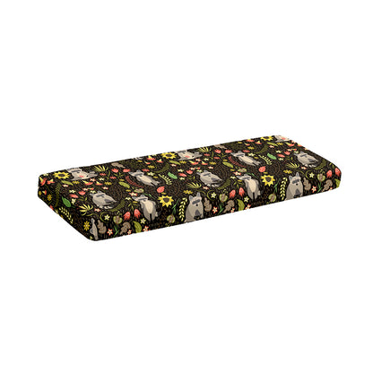 Raccoon And Floral Pattern Print Piano Keyboard Cover