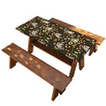 Raccoon And Floral Pattern Print Picnic Table Cover