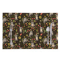 Raccoon And Floral Pattern Print Placemat