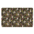 Raccoon And Floral Pattern Print Polyester Doormat