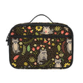 Raccoon And Floral Pattern Print Portable Lunch Bag